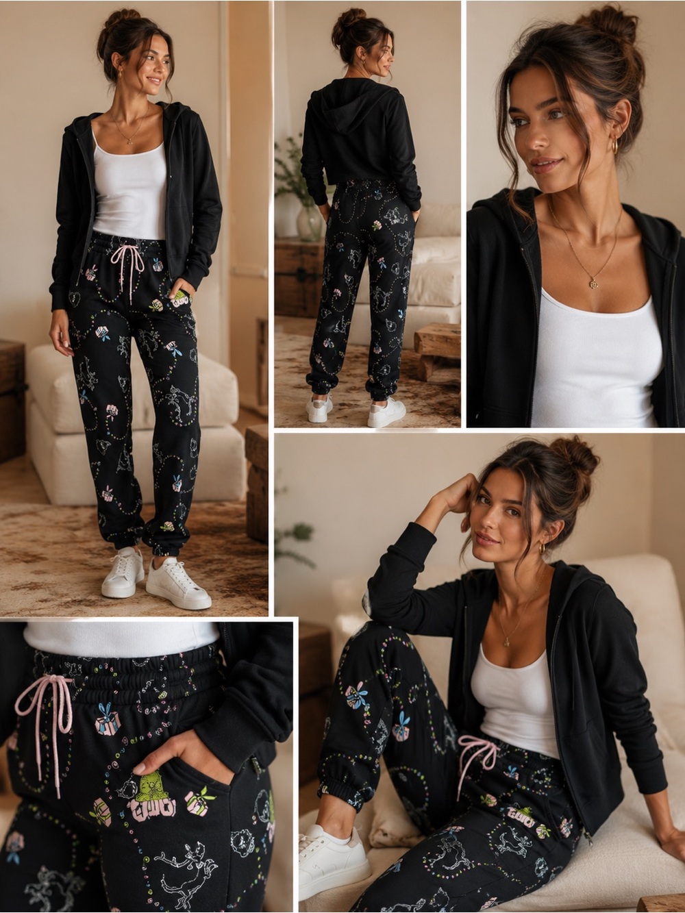 New Dr. Seuss The Grinch Holiday Women's Graphic Joggers